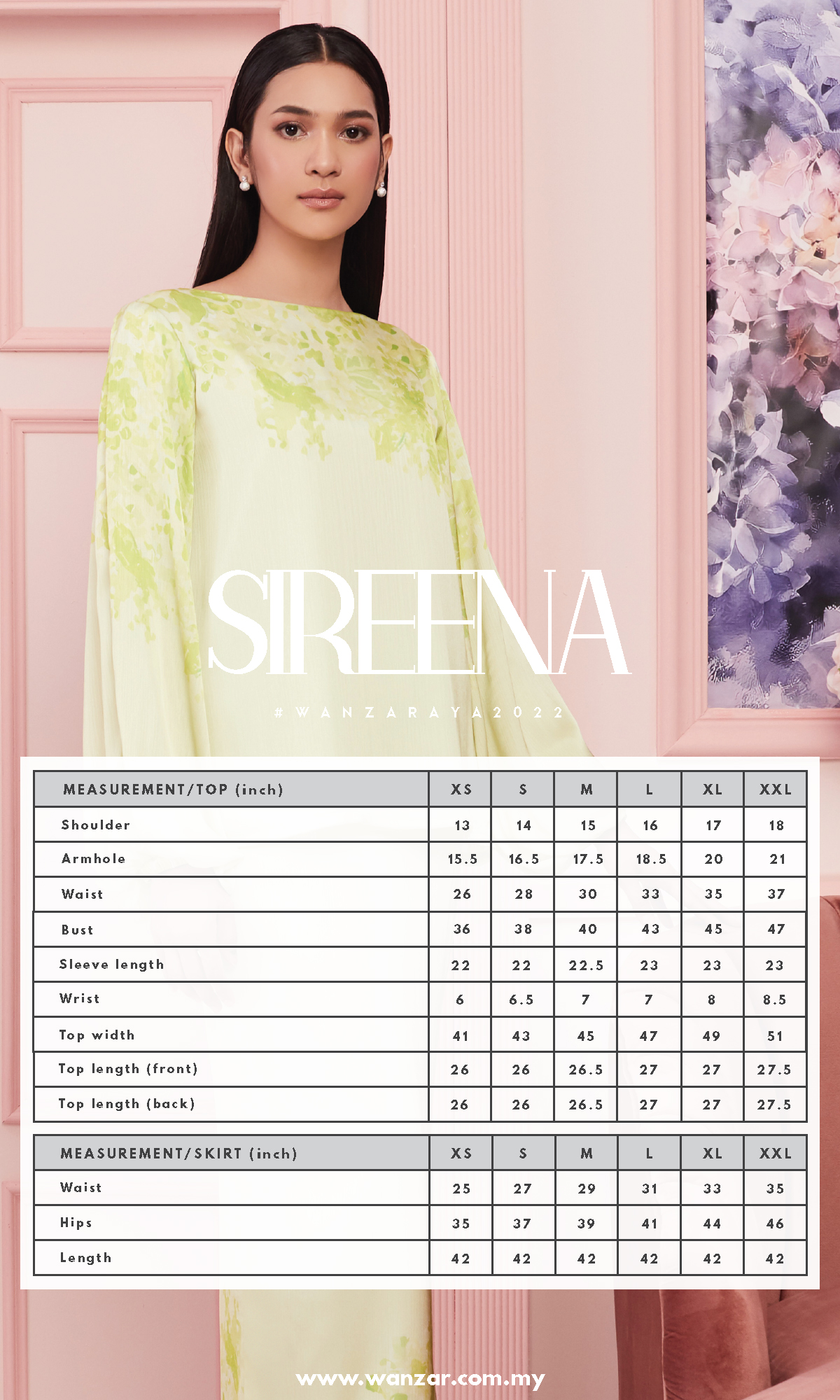 Sireena Kurung in Lime Green
